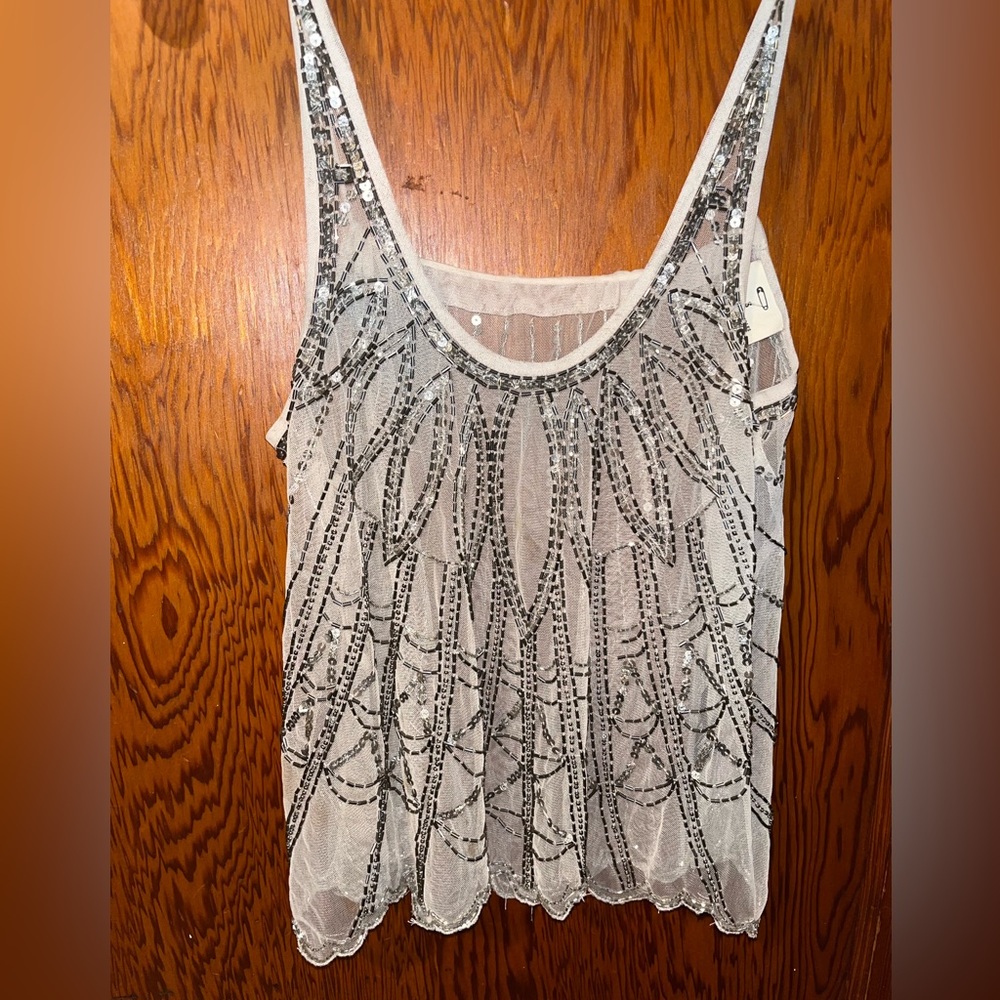 See-through beaded top